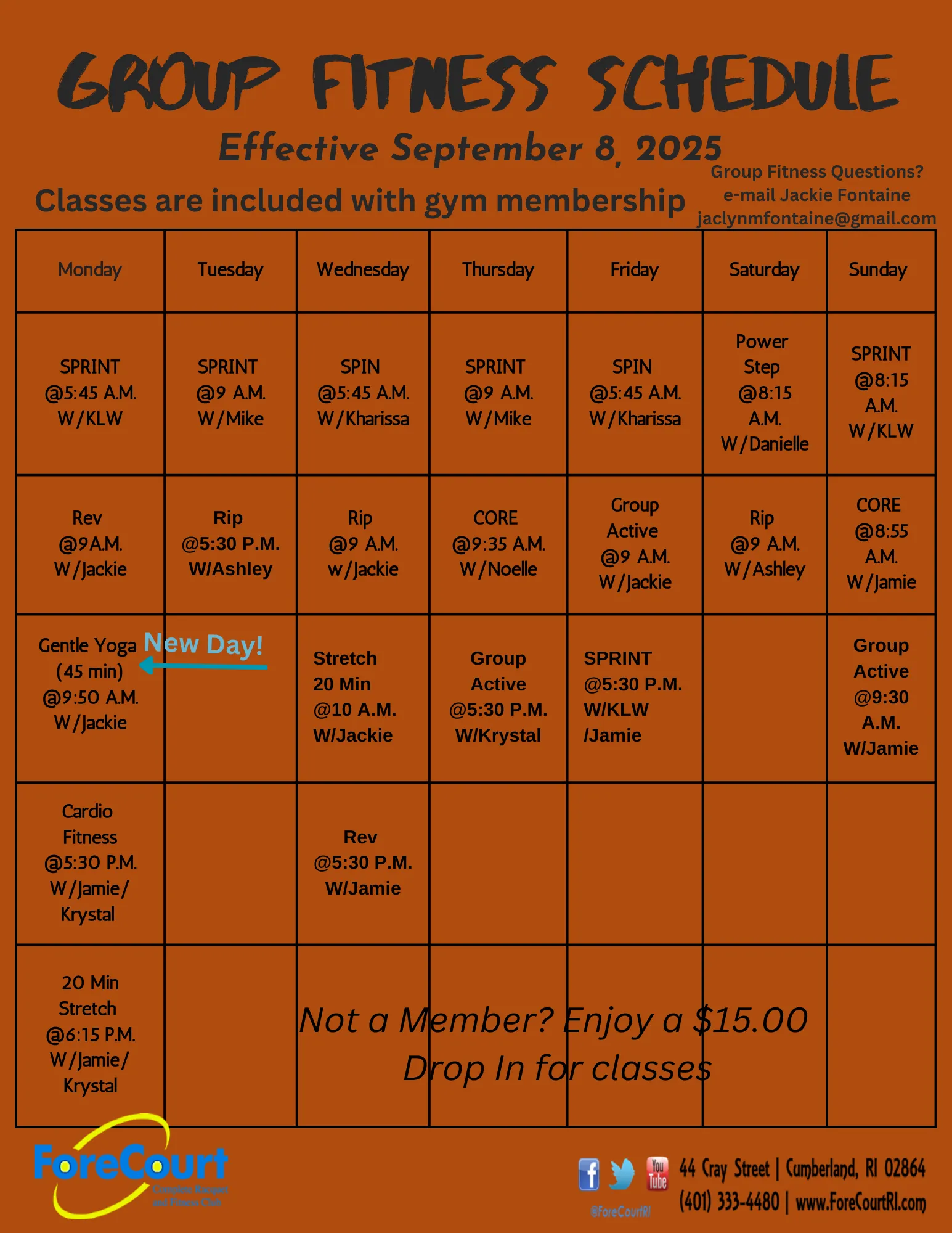 Group Exercise Schedule